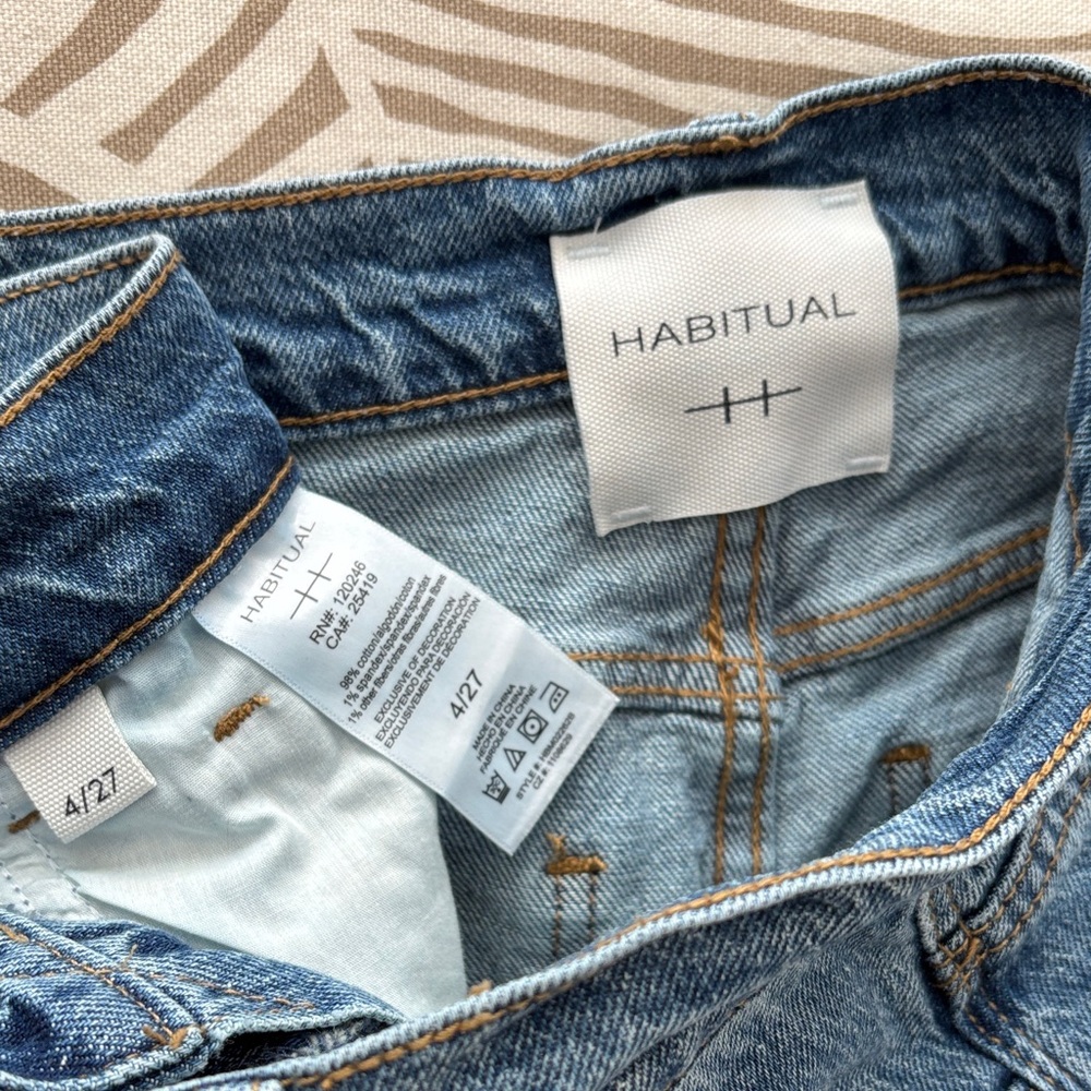Habitual Two-Tone Blue Flare Jeans - Picture 4 of 8